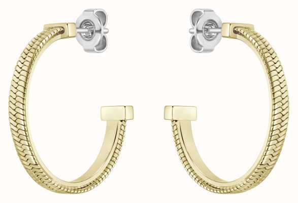 BOSS Jewellery Zia Gold Tone IP Stainless Steel Hoop Earrings 1580483