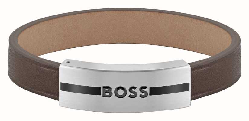 BOSS Jewellery Luke Men's Brown Leather Band Bracelet 1580496M