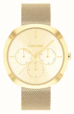 Calvin Klein Shape (38.5mm) Gold Dial / Gold Steel Mesh Bracelet 25200339
