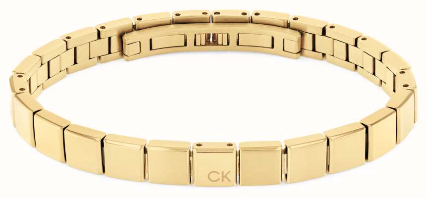 Calvin Klein Men's Minimalistic Squares Bracelet Gold-Tone Stainless Steel 35000489