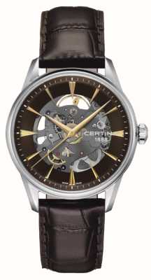 Certina DS-1 Skeleton Automatic (40mm) Brown Skeleton Dial / Brown Leather Strap C0299071608100
