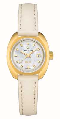 Certina Women's DS-2 Lady Powermatic 80 (27.5mm) Mother-of-Pearl Dial / Cream Leather Strap C0242073611100