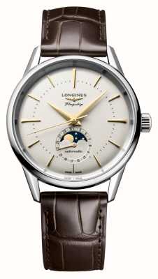 LONGINES Flagship Heritage Classic Moonphase (38.5mm) Silver Dial / Brown Alligator Strap L48154782