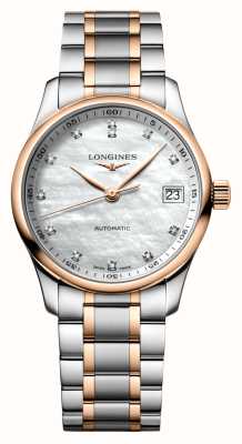 LONGINES Master Women's Automatic (34mm) Mother-of-Pearl Diamond Dial / Two-Tone Stainless Steel Bracelet L23575897