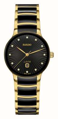RADO Centrix Diamonds Quartz (30.5mm) Black Dial / Black High-Tech Ceramic & Gold PVD Stainless Steel R30025742