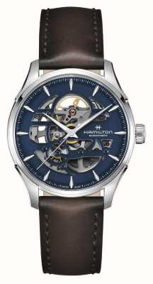 Hamilton Jazzmaster Skeleton Automatic (40mm) Blue Dial / Brown Leather Strap H42535541