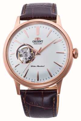 Orient Bambino Open-Heart Mechanical (40.5mm) White Dial / Brown Leather RA-AG0001S10B