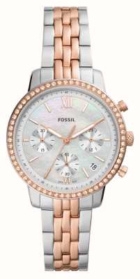 Fossil Neutra Chronograph (36mm) Mother-of-Pearl Dial / Two-Tone Stainless Steel Bracelet ES5279