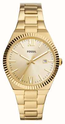Fossil Scarlette (38mm) Gold Dial / Gold-Tone Stainless Steel Bracelet ES5299