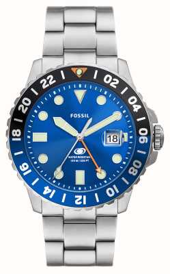Fossil Blue GMT (46mm) Blue Dial / Stainless Steel Bracelet FS5991