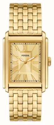 Fossil Carraway (30mm) Gold Dial / Gold-Tone Stainless Steel Bracelet FS6009