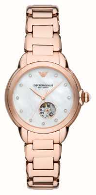 Emporio Armani Women's Automatic (34mm) Mother-of-Pearl Dial / Rose Gold-Tone Stainless Steel Bracelet AR60072