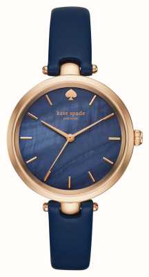 Kate Spade Holland (34mm) Blue Mother-of-Pearl Dial / Blue Leather Strap KSW1157