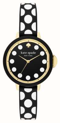 Kate Spade Park Row (34mm) Black Dial / Black Silicone Polka Dot Strap KSW1812