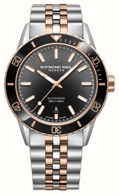 Raymond Weil Freelancer Diver (42.5mm) Black Dial / Two-Tone Stainless Steel Bracelet 2775-S51-20051