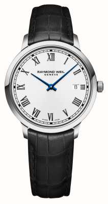 Raymond Weil Toccata Classic Quartz (39mm) White Lacquered Dial / Black Leather 5485-STC-00359