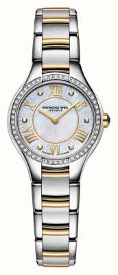 Raymond Weil Noemia Quartz (24mm) White Mother of Pearl Diamond Set Dial / Stainless Steel and Gold PVD Bracelet 5124-S2P-00966