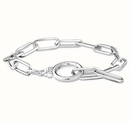 Thomas Sabo White Zirconia And Ring Clasp Silver Link Bracelet A2133-051-14-L19