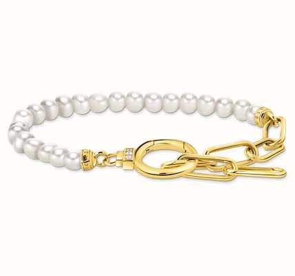 Thomas Sabo Freshwater Cultured Pearls Yellow Gold Plated Bracelet A2134-445-14-L19V