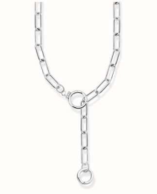 Thomas Sabo Ladies Two Ring Clasp White Zirconia Silver Link Necklace KE2192-051-14-L47