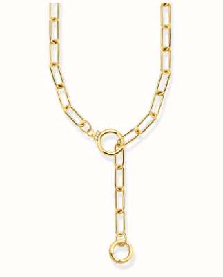 Thomas Sabo Ladies Ring Clasp And Zirconia Yellow Gold Plated Link Necklace KE2192-414-14-L47