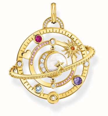 Thomas Sabo Planetary Ring with Various Stones Yellow Gold Plated Pendant PE953-776-7