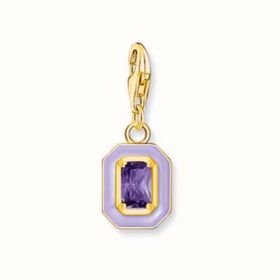 Thomas Sabo Yellow Gold Plated Violet Cold Enamel Octagon Charm 2034-565-13