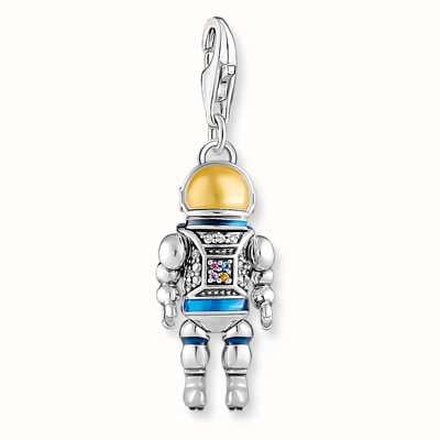 Thomas Sabo Silver Blackened Astronaut With Stones And Cold Enamel Charm 2037-691-7