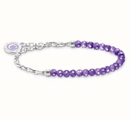 Thomas Sabo Silver Violet Imitation Bead Bracelet A2130-007-13-L17V