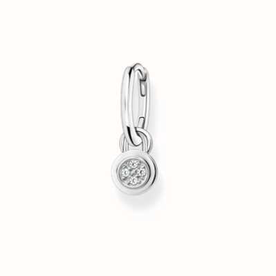 Thomas Sabo Silver White Stone And Eyelet For Charm Single Hoop Earring CR720-051-21
