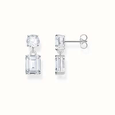 Thomas Sabo Ladies White Zirconia Different Cut Silver Earrings H2276-051-14