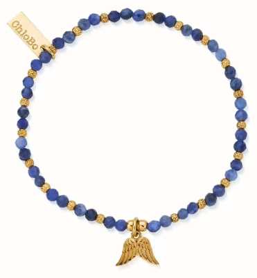 ChloBo Sterling Silver Gold Plated And Blue Beads Guidance Sodalite Bracelet GBSFB3343