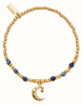 ChloBo Sterling Silver Gold Plated And Blue Beads Love By The Moon Sodalite Bracelet GBSFR3347