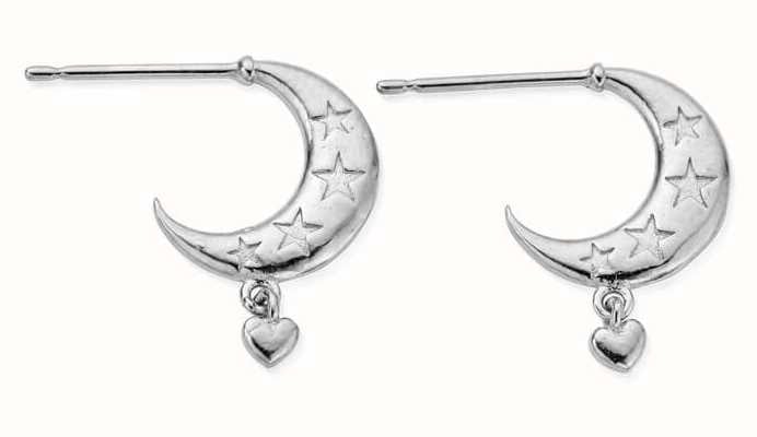 ChloBo Love By The Moon Sterling Silver Huggie Hoop Earrings SEH3394