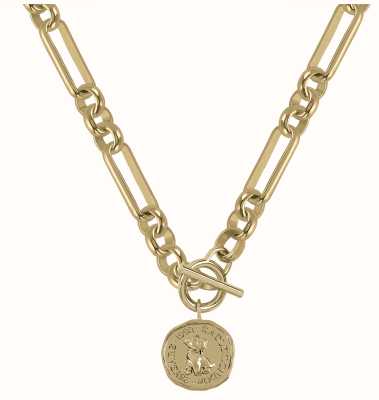 Radley Jewellery Gold Plated Signature Penny hammered Coin Necklace RYJ2428S