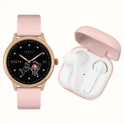 Radley Series 19 (42mm) Smart Calling Watch With True Wireless Earbuds Pink Silicone Strap RYS19-2154-TWS