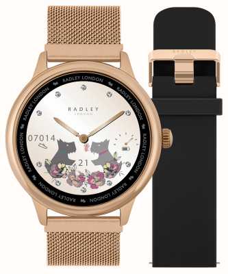Radley Series 19 (42mm) Smart Calling Watch Interchangeable Rose Gold Mesh And Black Silicone Strap Set RYS19-4012-SET