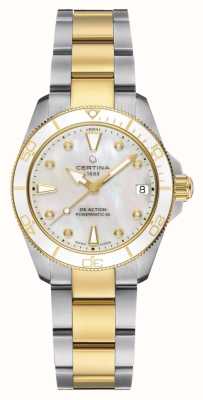 Certina Ds Action Lady Powermatic 80 (34.5mm) Mother of Pearl Dial / Two-Tone Stainless Steel C0320072211600