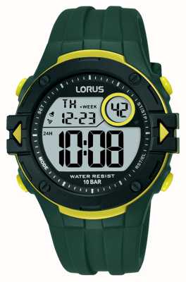 Lorus Digital Multi-Function 100m (40mm) Digital Dial / Dark Green Silicone R2327PX9