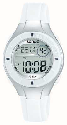 Lorus Kid's Digital Multi-Function 100m (31mm) Digital Dial / White PU Strap R2349PX9