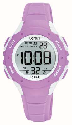Lorus Digital Multi-Function 100m (32mm) Digital Dial / Light Purple Silicone R2369PX9