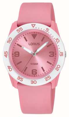 Lorus Kid's Quartz 100m (36.5mm) Pink Sunray Dial / Pink PU Strap RRX89HX9