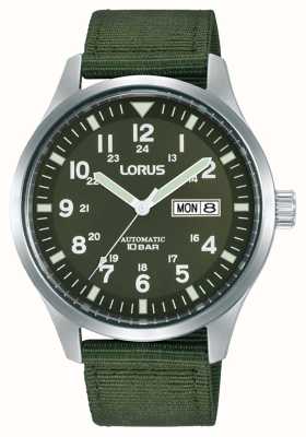Lorus Sports Automatic Day/Date 100m (42mm) Dark Green Dial / Dark Green Nylon RL413BX9