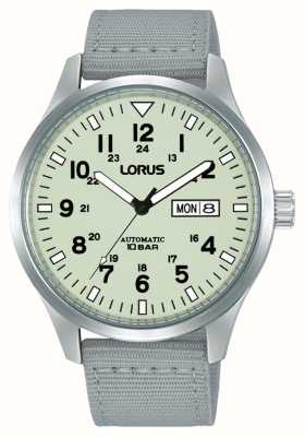 Lorus Sports Automatic Day/Date 100m (42mm) Luminous Dial / Grey Nylon RL415BX9