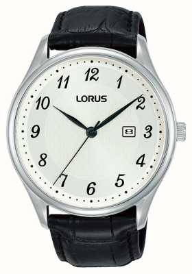 Lorus Classic Date (42.2mm) White Sunray Dial / Black Leather RH913PX9