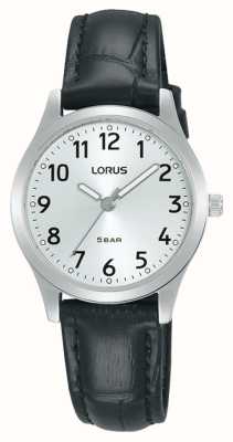Lorus Classic Quartz (28mm) White Sunray Dial / Black Leather RRX19JX9
