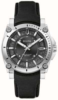 Bulova Men's Icon (40mm) Black Dial / Black Leather Strap 96B416
