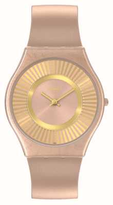Swatch TAWNY RADIANCE (34mm) Rose Gold Dial / Rose Gold Silicone Strap SS08C102