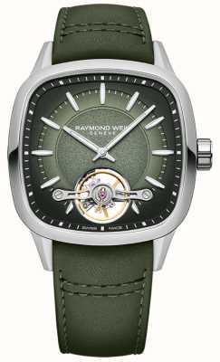 Raymond Weil Freelancer Calibre RW1212 Automatic (40mm) Green Dial / Green Leather 2790-STC-52051