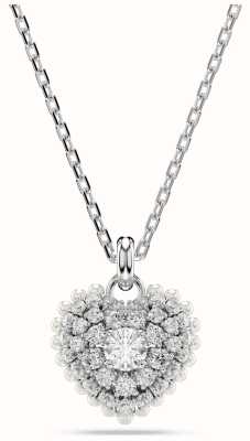 Swarovski Hyperbola Pendant Necklace Heart White Crystals Rhodium Plated 5684386